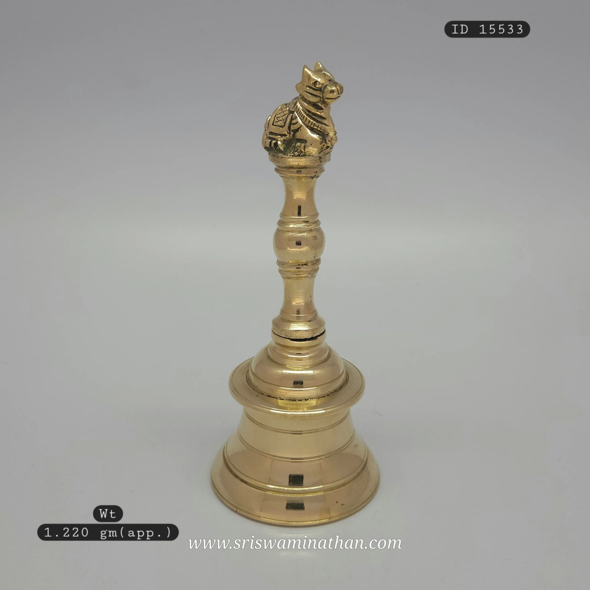 Large brass bell with Nandhi - Lord Shiva Neelkanth worship bell for Sawan festival
