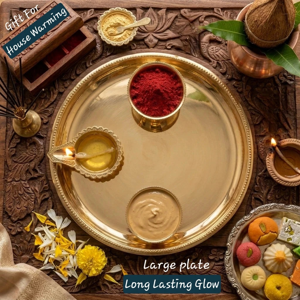 Brass Deeparathanai Large Set  Pooja Thali for All House Warmings Gift— Sri Swaminathan & Co