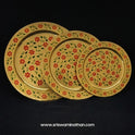 Brass Flower Design Enamel Plate All Sizes Set — Sri Swaminathan & Co