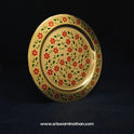 Brass Flower Design Enamel Pooja Plate Side View — Sri Swaminathan & Co