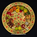 Brass Flower Design Enamel Pooja Plate Top View — Sri Swaminathan & Co