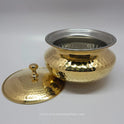 Brass handi pot medium size with long-lasting Pb-coated lining for healthy safe for everyday cooking.