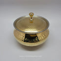 Set of 3 brass handi pots – small, medium, and large – for versatile cooking and serving.