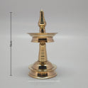 Brass Kerala Vilakku 6 Inch Traditional Oil Lamp Front View — Sri Swaminathan & Co