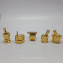 Brass Miniature Kitchen Collection Complete Set - 5 Traditional Grinding Tools - Sri Swaminathan