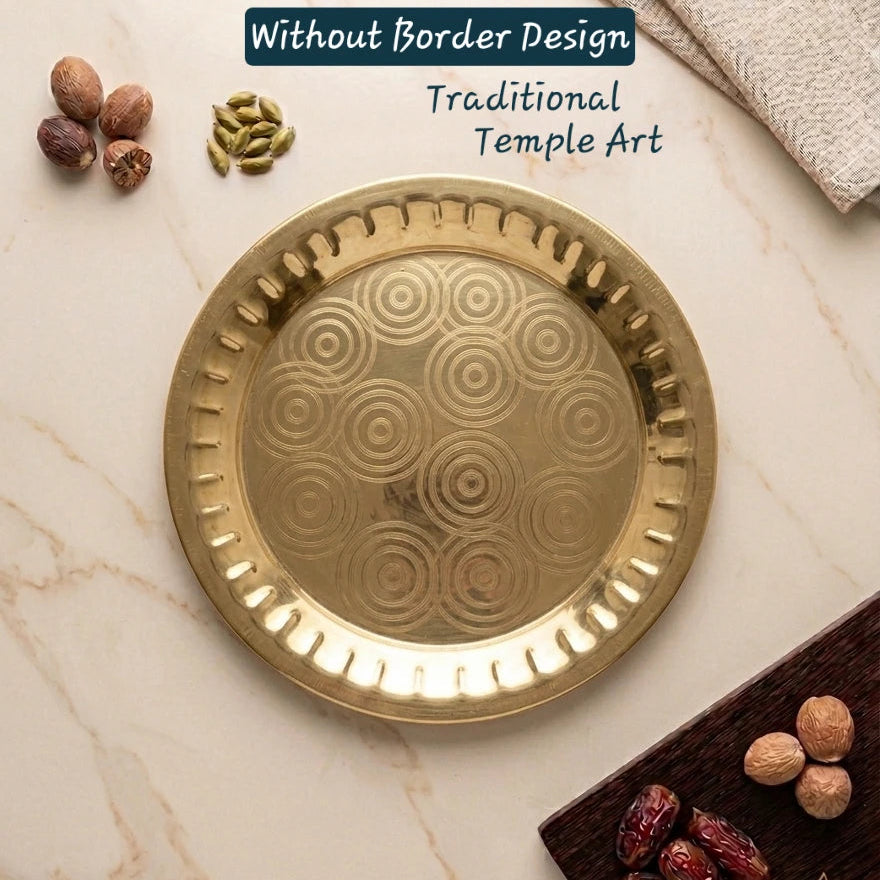 Brass Nagas Design Plate 10 Inch With plain Border Design — Sri Swaminathan & Co