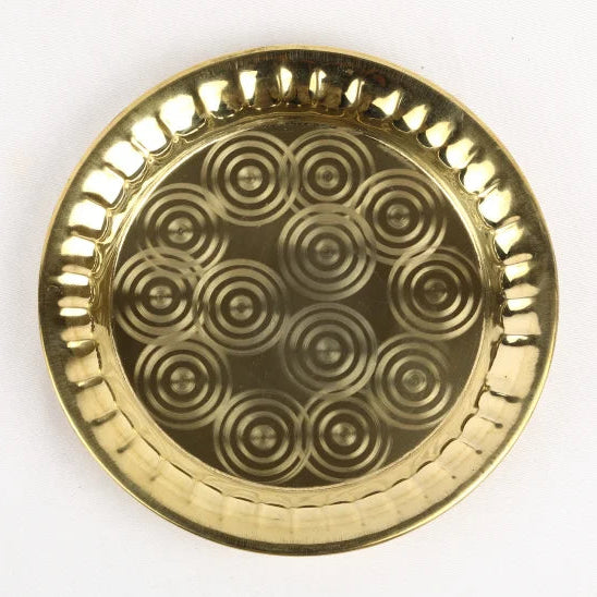 Brass Nagas Design Plate Ariel View Pure Brass plain border — Sri Swaminathan & Co
