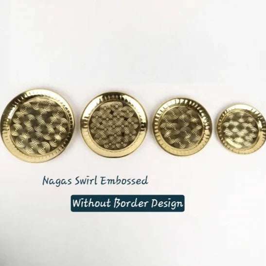 Brass Nagas Design Plate Without Border Design Plain Serrated Rim — Sri Swaminathan & Co