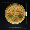 Brass Peacock Minakari Plate Close Up — Sri Swaminathan & Co