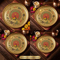 Brass Peacock Minakari Pooja Plate Top View — Sri Swaminathan & Co