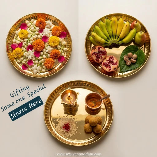 Brass Pooja Plate All Sizes 6 to 12 Inch Set — Sri Swaminathan & Co