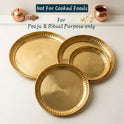 Brass Pooja Plate Plain Strip Border Side View — Sri Swaminathan & Co