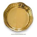 Hand-Finished Brass Round Pooja Tray 8 Inch — Sri Swaminathan & Co