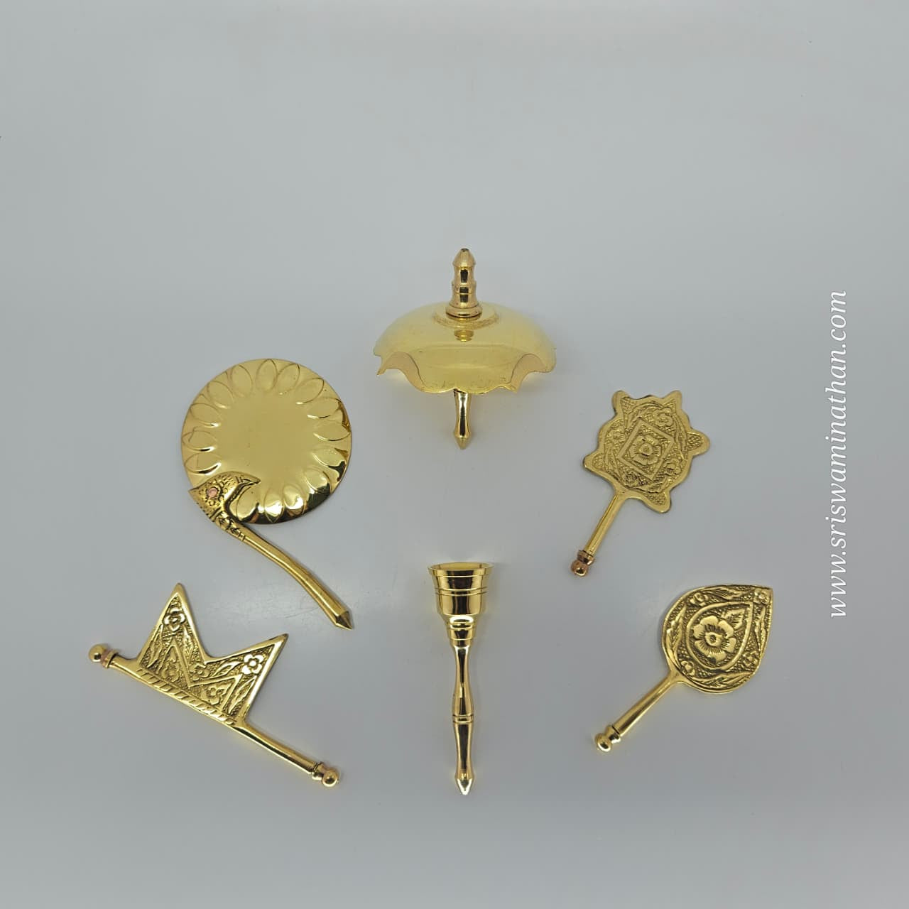 Traditional brass Sooda Ubasara set - Tamil temple ritual offering kit by Sri Swaminathan & Co
