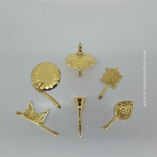 Traditional brass Sooda Ubasara set - Tamil temple ritual offering kit by Sri Swaminathan & Co
