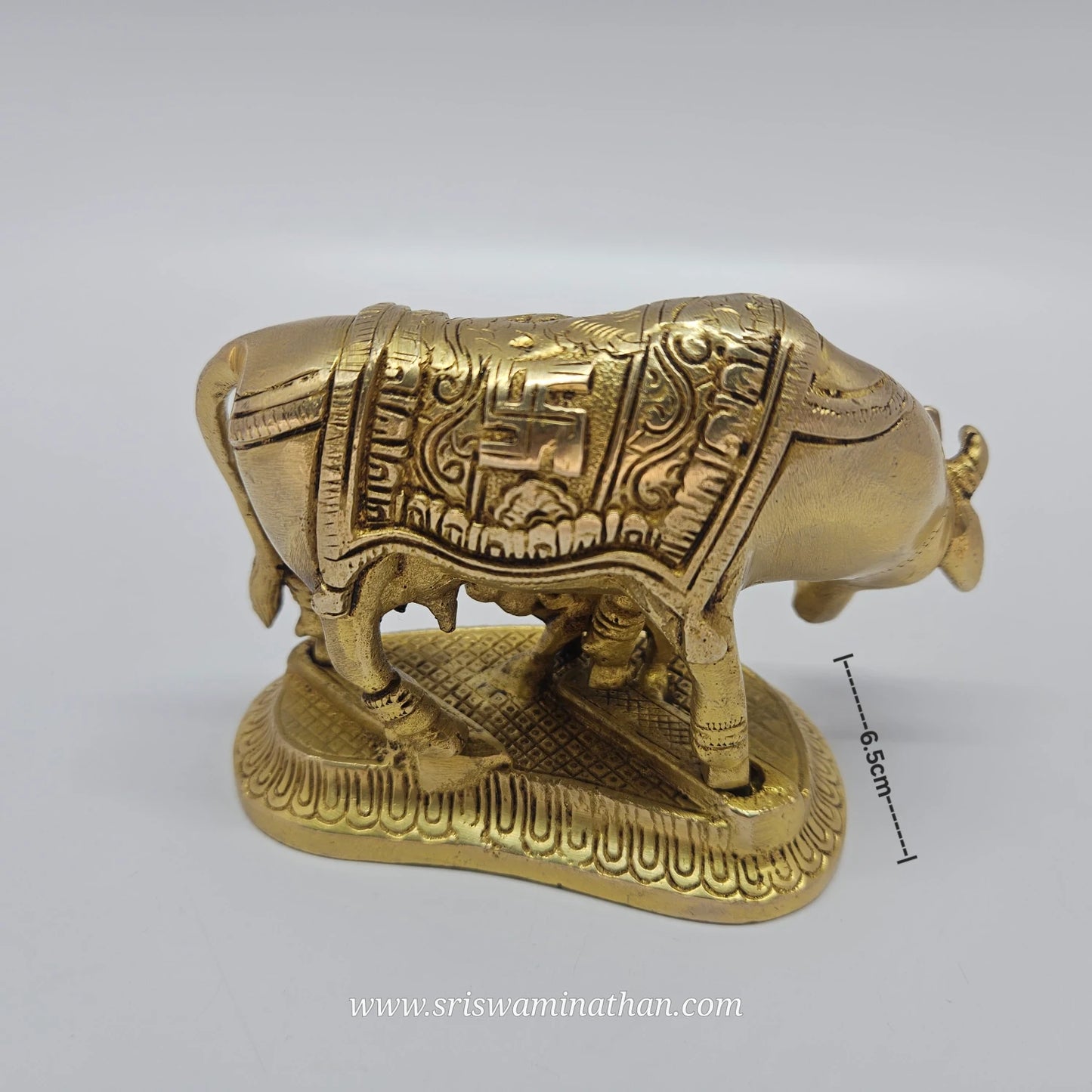 Brass Surabhi Kamadhenu idol for temple and Vastu placement