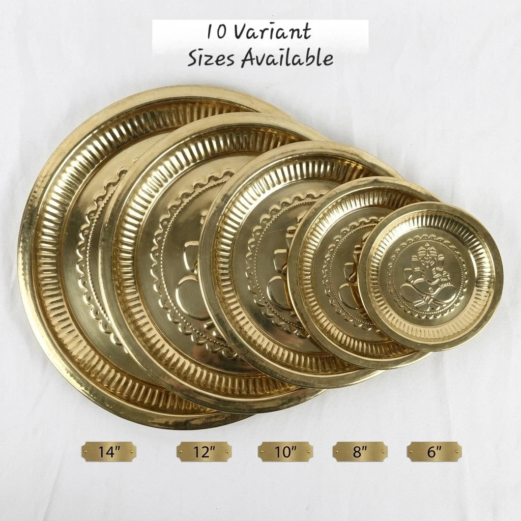 Brass Vinayagar Chaturthi  Plate All Sizes 10 to 17 Inch — Sri Swaminathan & Co