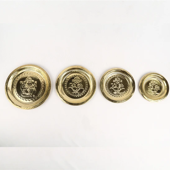 Brass Vinayagar Embossed Plate All Sizes 4 to 8 Inch — Sri Swaminathan & Co