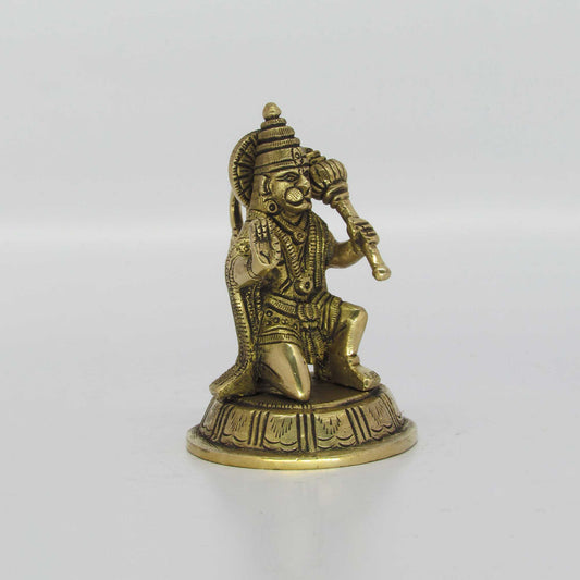 Hanuman Round Base 400gm Antique