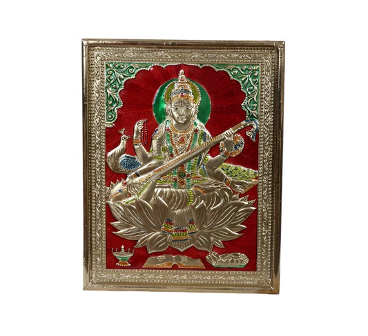 Handicrafts Wall Hanging Photo Frame of Goddess Saraswati 10X13