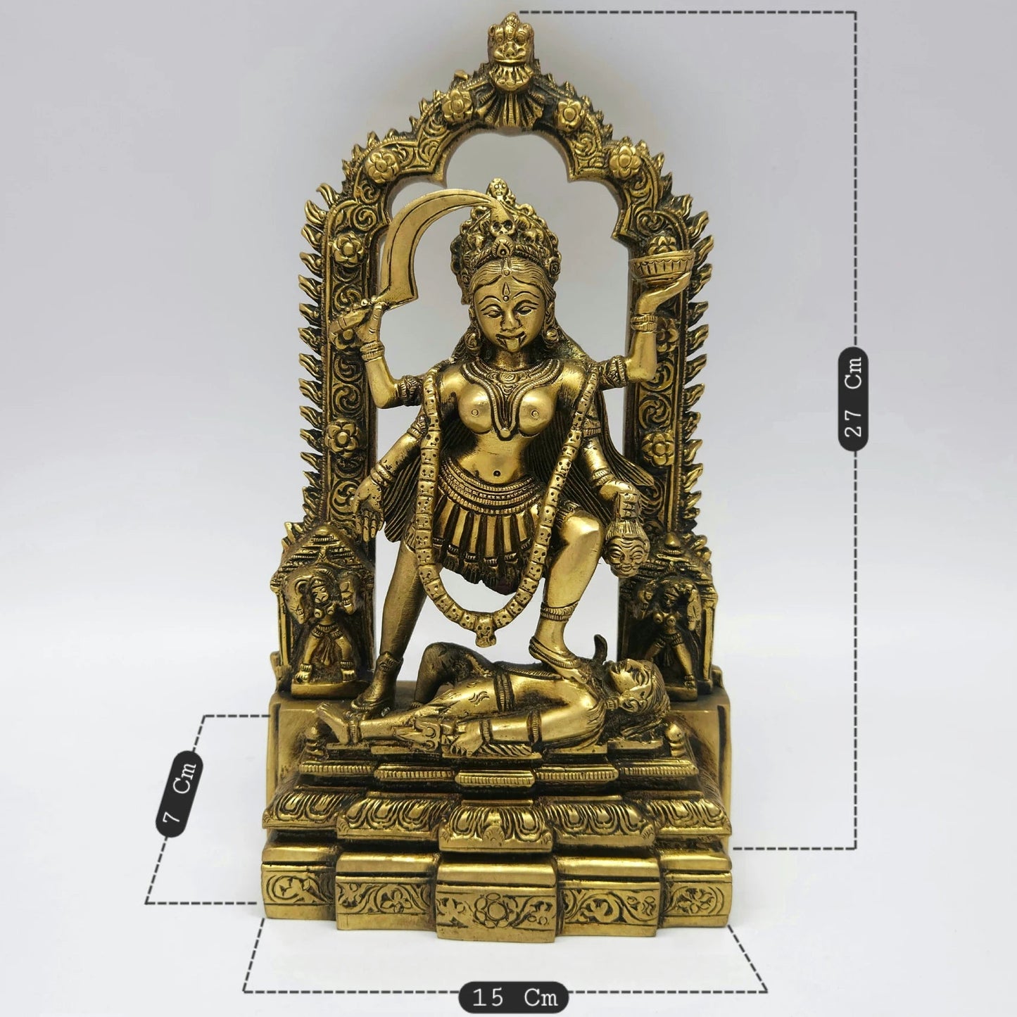 Dakshina Kali Brass Idol 27cm Front View 15x7cm 3.5kg