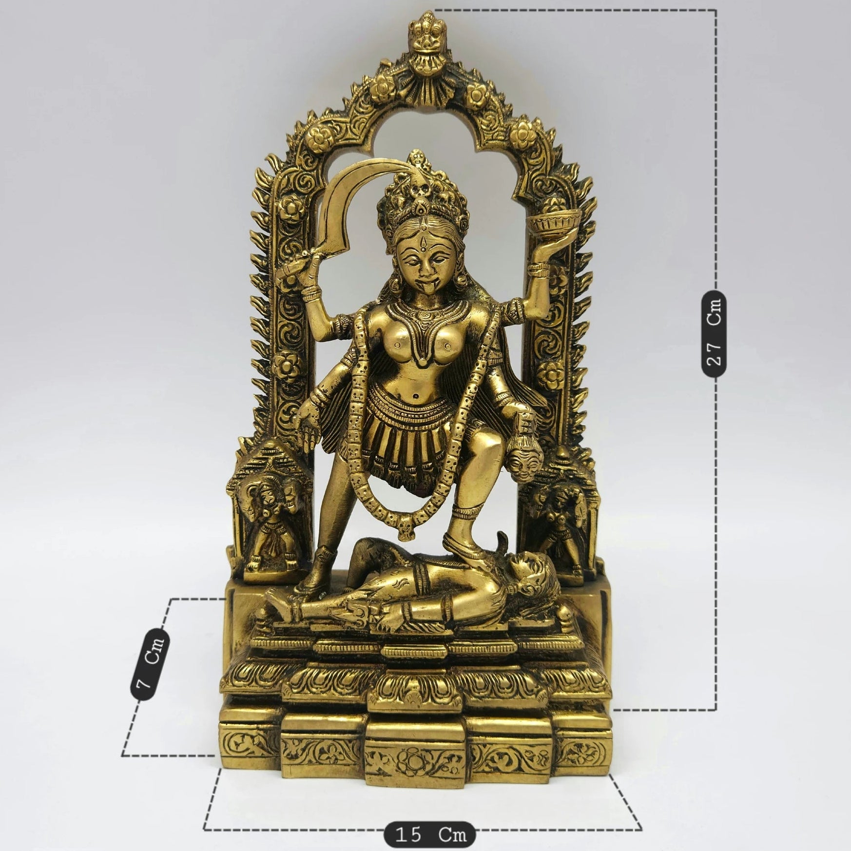 Dakshina Kali Brass Idol 27cm Front View 15x7cm 3.5kg