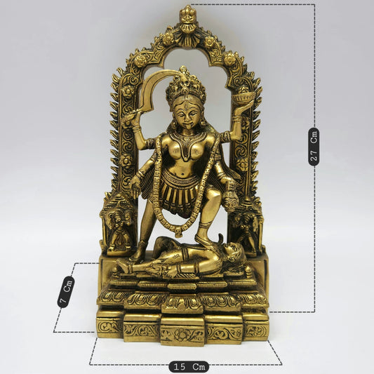 Dakshina Kali Brass Idol 27cm Front View 15x7cm 3.5kg