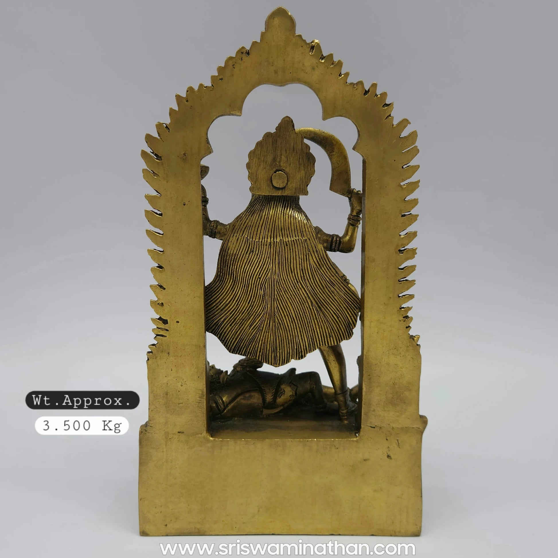 Dakshina Kali Brass Statue Back View 3.5kg Antique Finish