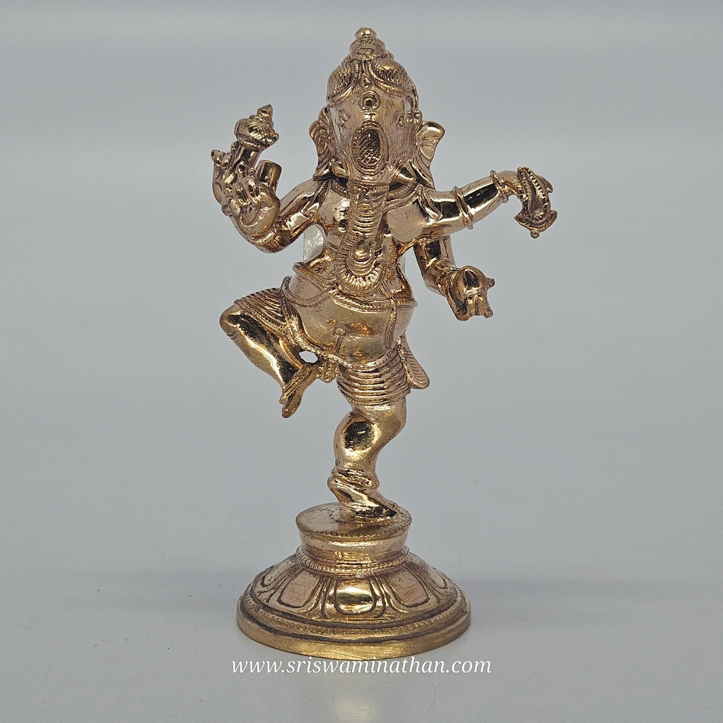 Dancing Ganesha Panchaloha Statue 4.5 Inch - Nataraj Vinayagar Dancing Pose - Vinayagar Chaturthi - Sri Swaminathan