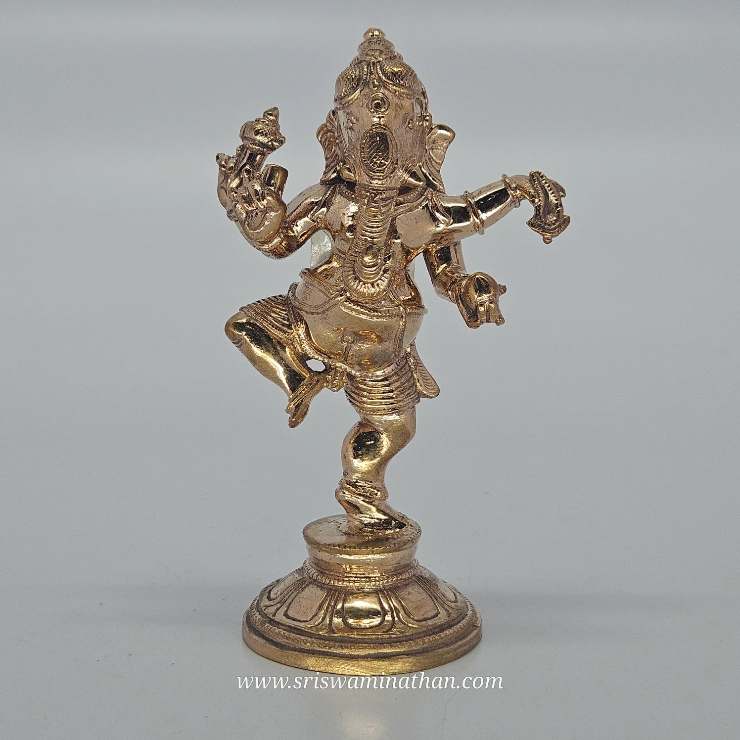Dancing Ganesha Panchaloha Statue 4.5 Inch - Nataraj Vinayagar Dancing Pose - Vinayagar Chaturthi - Sri Swaminathan