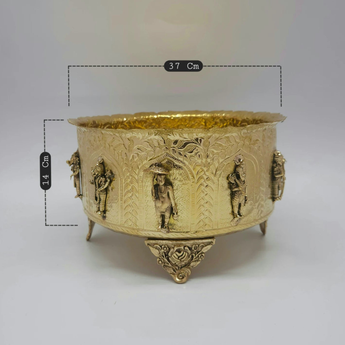 Dasavatar Abhishek Patra Brass Large Size 37cm Diameter 14cm Height Vastu Urli Dasavatara Abhishekam Bowl Sri Swaminathan