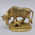 Divine Kamadhenu with calf handcrafted brass idol for worship