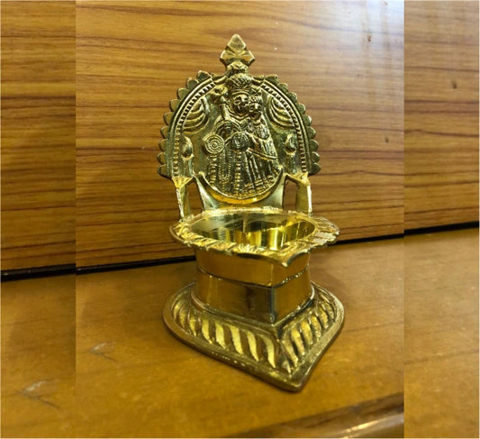BRASS MARY MADHA VILAKKU |Brass Oil Lamp with Engraved Image of Mother Mary and Baby Jesus
