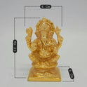 Edampuri Ganesh Gold Idol Dimensions 8cm Width 12cm Height 6cm Depth Solid Brass