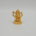 Edampuri Vinayagar Gold Idol Front View Lalitasana Round Lotus Base Solid Brass 250 gram