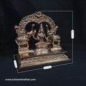 Gajalakshmi Panchaloha Statue 6 Inch with dimensions 15cm H x 15cm W x 10cm D — two elephants Gaja Abhisheka, Kumbakonam handcrafted