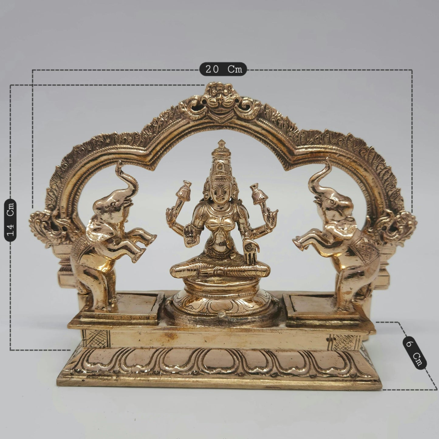 Gajalakshmi Panchaloha Statue Dimensions 20x14x6cm