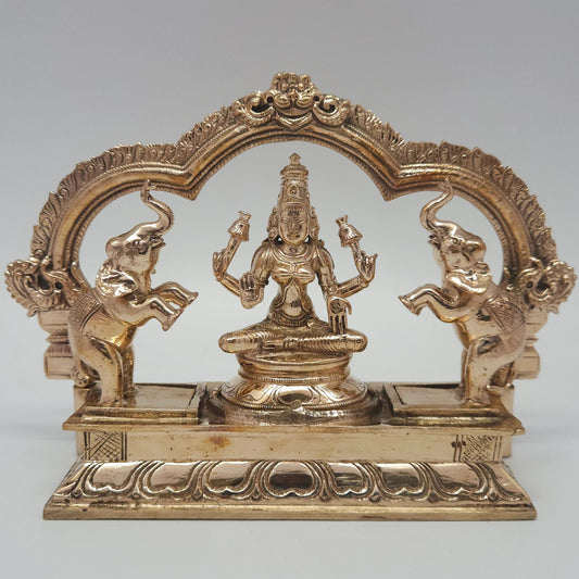 Gajalakshmi Panchaloha Statue Disassembled Base Thiruvatchi Arch