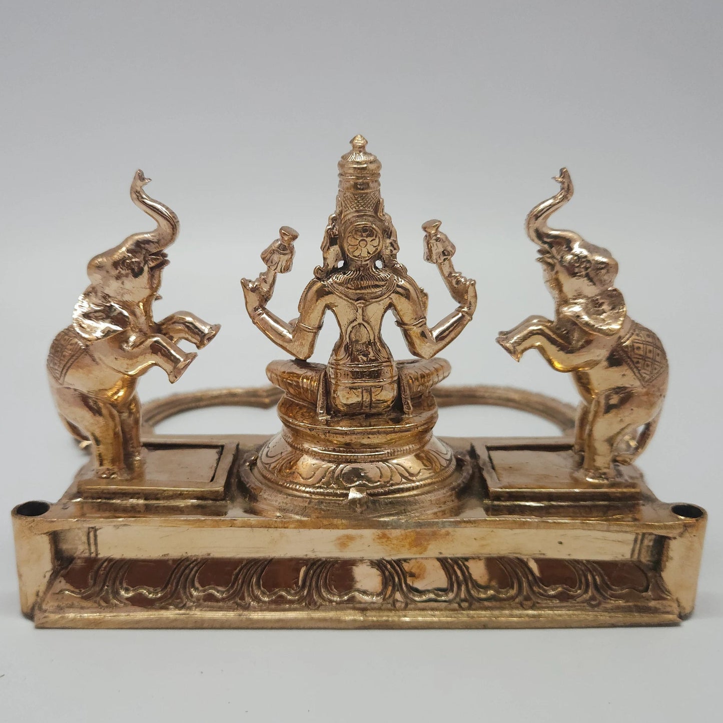 Gajalakshmi Panchaloha Statue Right Angle Diggaja Elephant View
