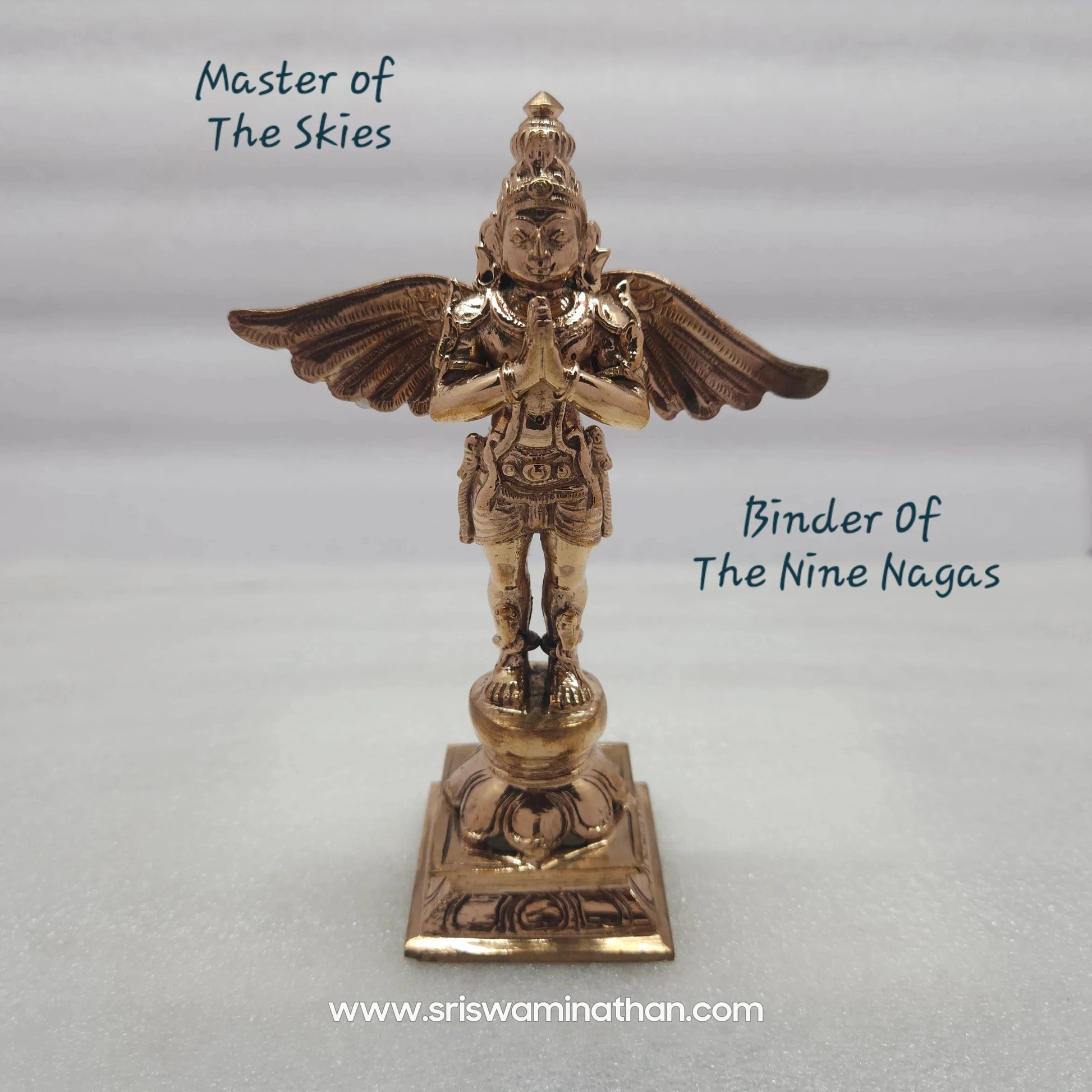 Garuda Panchaloha Statue 5.5 Inch front view — Garudaseva Anjali Mudra, handcrafted in Kumbakonam by Sri Swaminathan & Co
