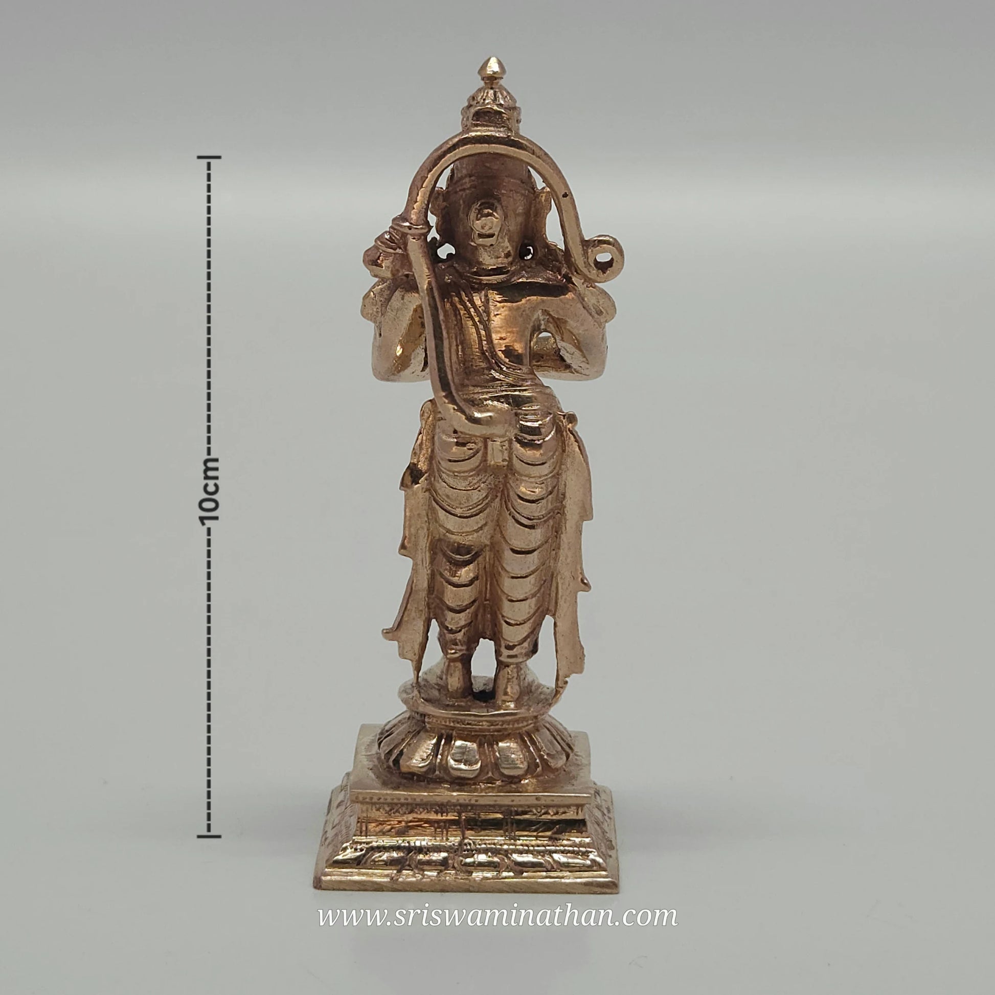 Hanuman Anjaneya Complete Statue - 4 Inch Brass Panchaloha - Tuesday Worship - Sri Swaminathan