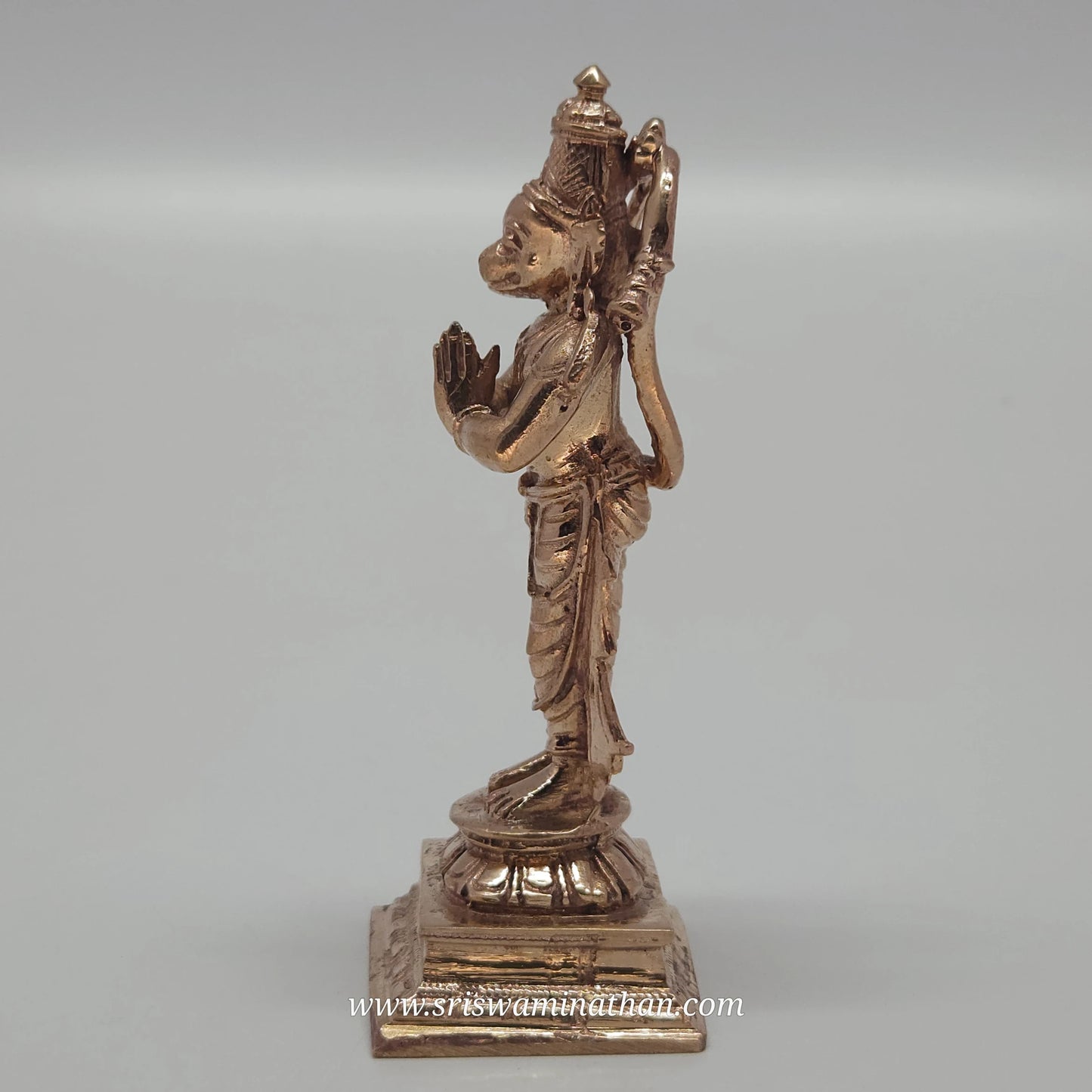 Hanuman Standing Pose - Gada Weapon Detail - Panchaloha for Strength & Protection Puja- Sri Swaminathan
