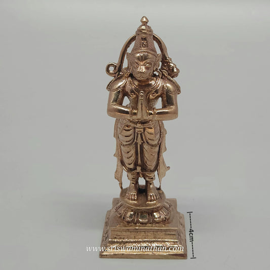 Hanuman Standing Side View - Panchaloha Brass with Gada Weapon - Strength & Devotion