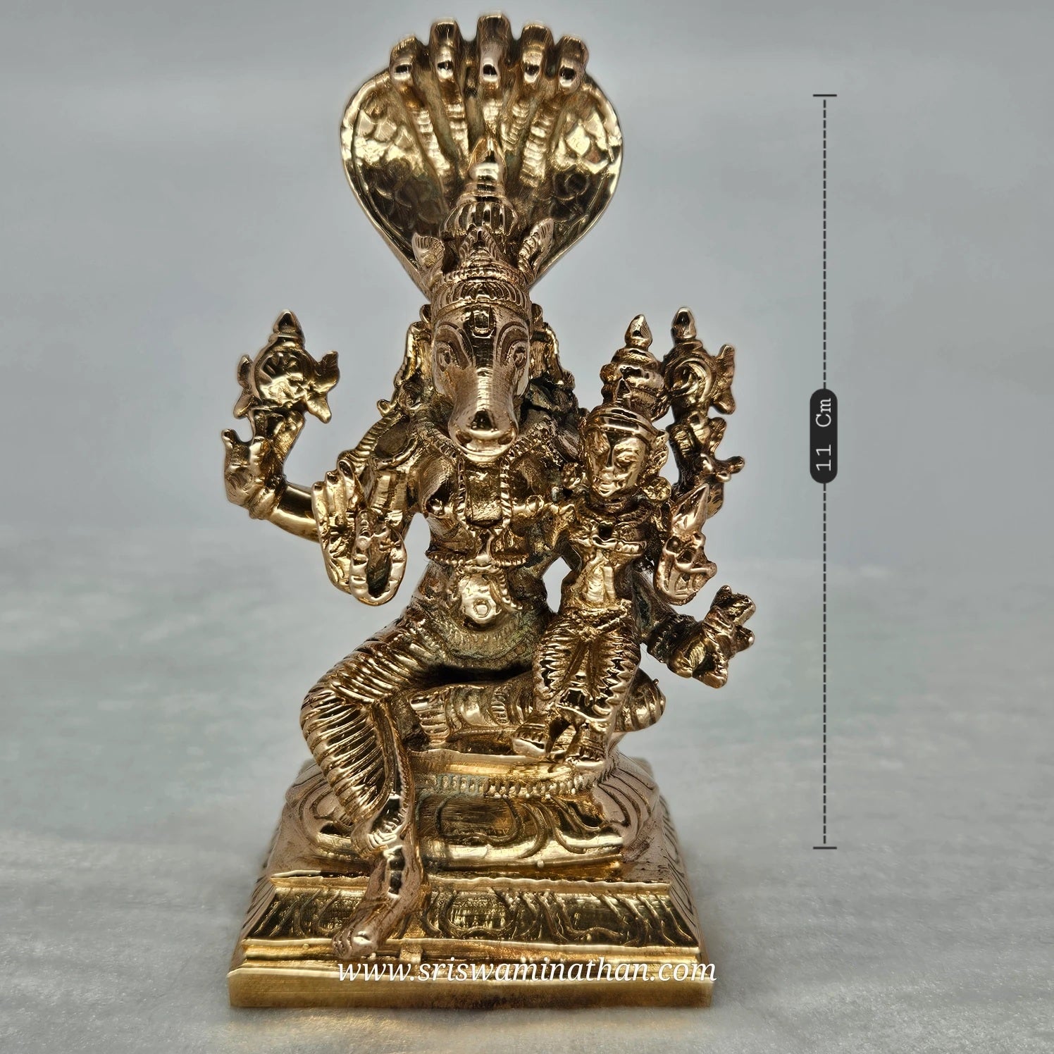 Hayagreeva Lakshmi Complete Statue - Horse Vishnu Brass - Student & Scholar Worship - Sri Swaminathan