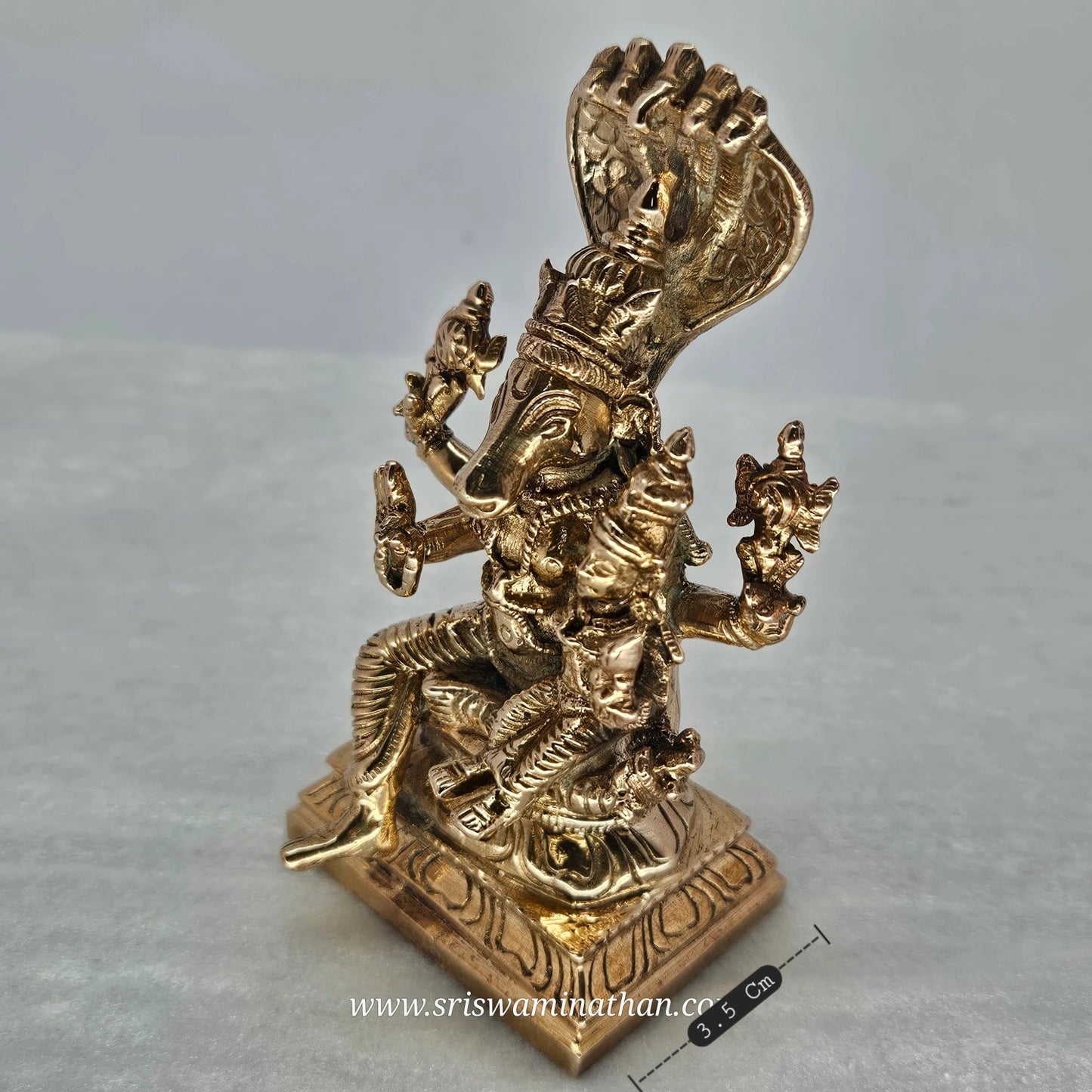Hayagreeva Lakshmi Side View - Wisdom God Panchaloha - Traditional South Indian Brass Statue