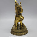 Kamadhenu Brass Statue Side View Head and Crown with horn Scroll Detail