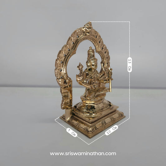 Kamakshi Panchaloha Side View - Goddess Parvati Idol in Padmasana - Authentic Brass