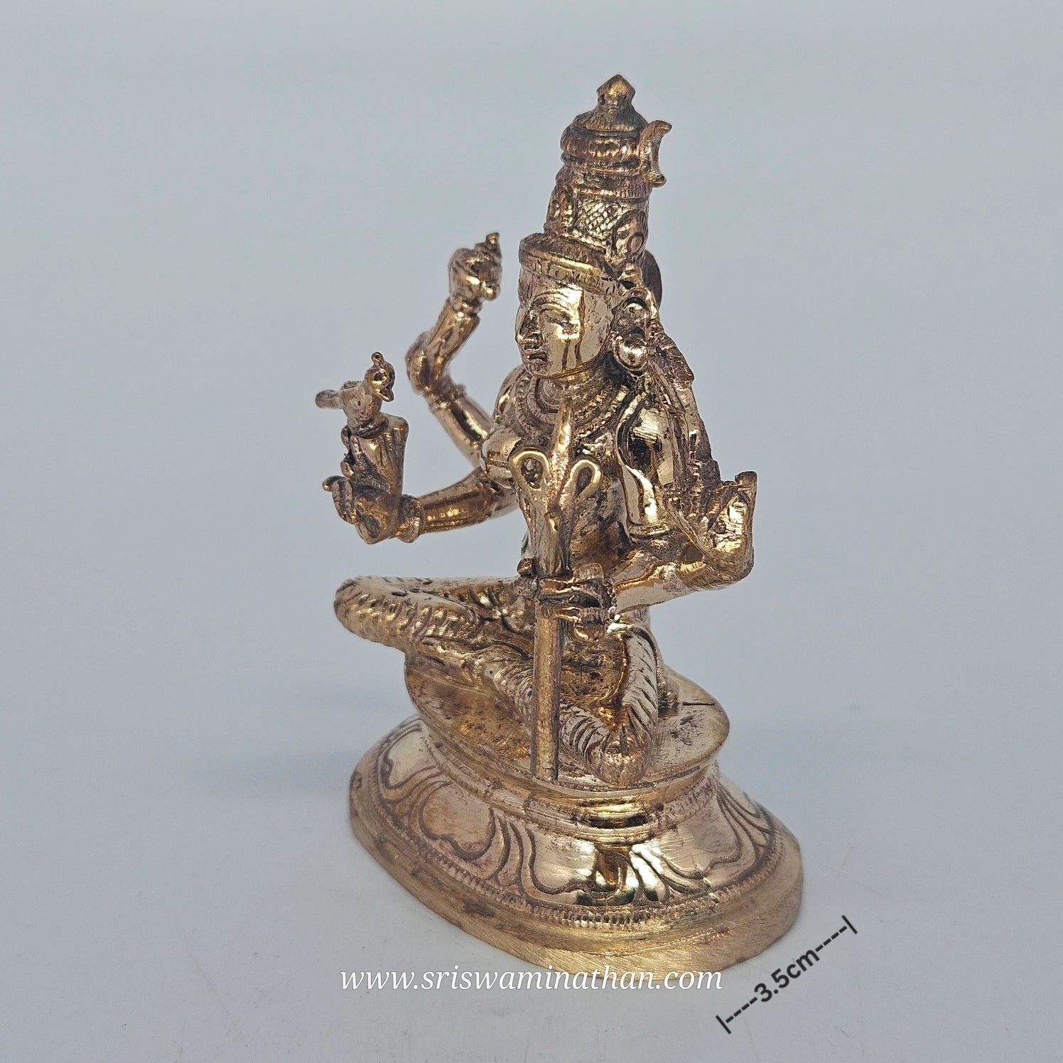 Side view of Goddess Kamakshi five-metal idol - Traditional Panchaloham craftsmanship with divine proportions
