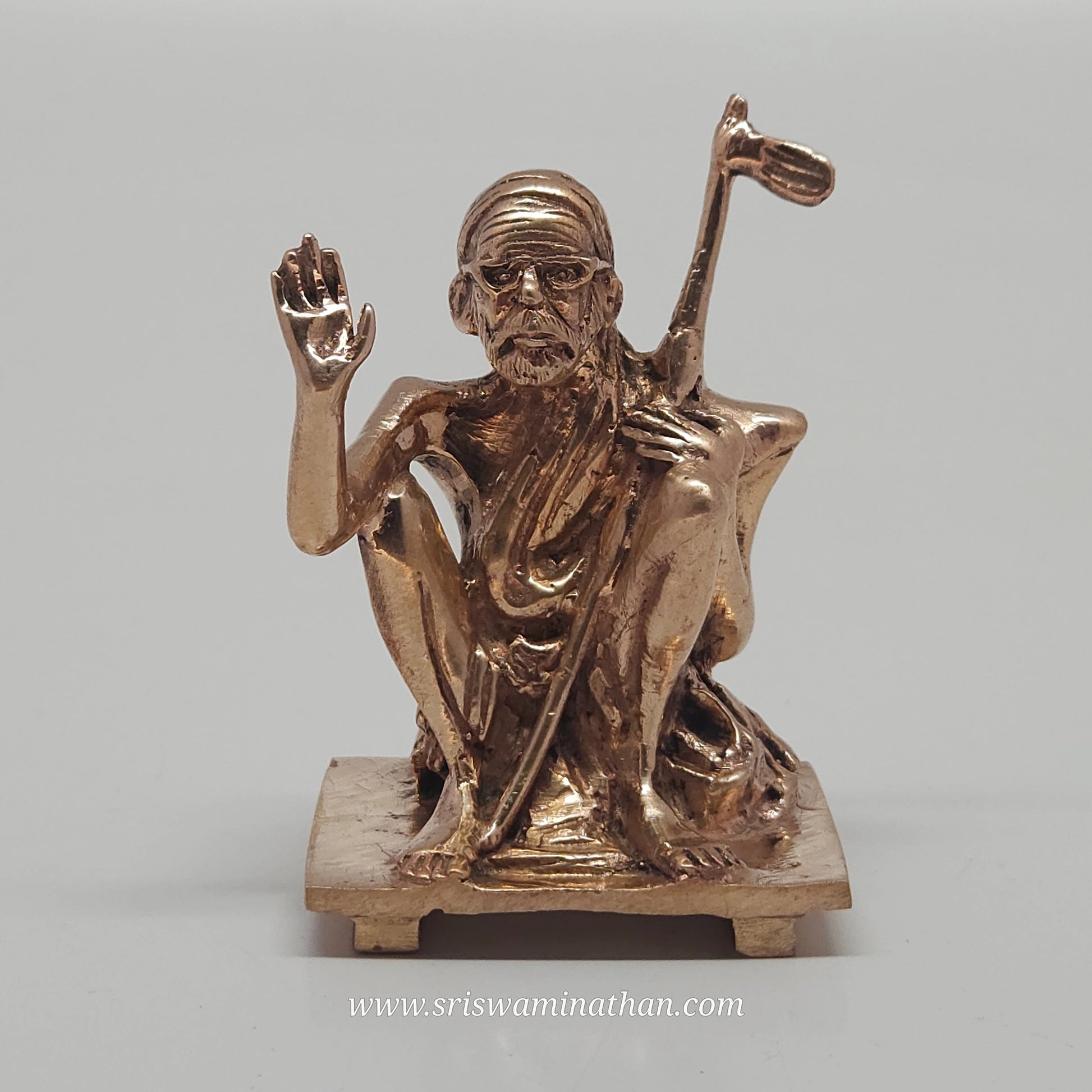 Kanchi Periyavar Panchaloha Statue 3 Inch - Mahaperiyava Spiritual Teacher - Devotion - Sri Swaminathan