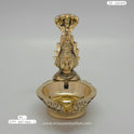 Detailed view of Nagavalli Vilakku showing serpent motif craftsmanship - Traditional brass lamp 650g weight